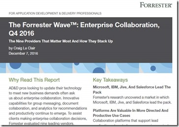 Forrester mit neuem Enterprise-Collaboration-Report: Aktuelle Leader sind Microsoft, IBM, Salesforce und Jive