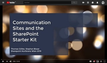Vortrag 'Design-Grundlagen': SharePoint Communication Sites und das SharePoint Starter Kit im Einsatz (Video)