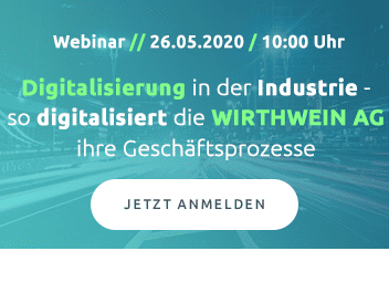 WEBINAR-Einladung: 'Digitalisierung live – wie die WIRTHWEIN AG Prozesse mit SharePoint & SAP automatisiert' am 26.5.