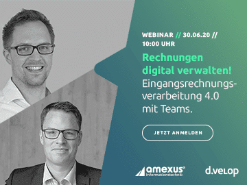 WEBINAR-Einladung: 'Eingangsrechnungen kollaborativ bearbeiten mit Microsoft Teams' am 30.6.