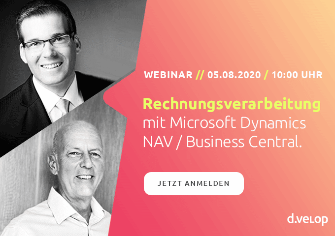 WEBINAR-Einladung: Rechnungs-Verarbeitung optimieren mit Microsoft Dynamics NAV/Business Central am 5.8.