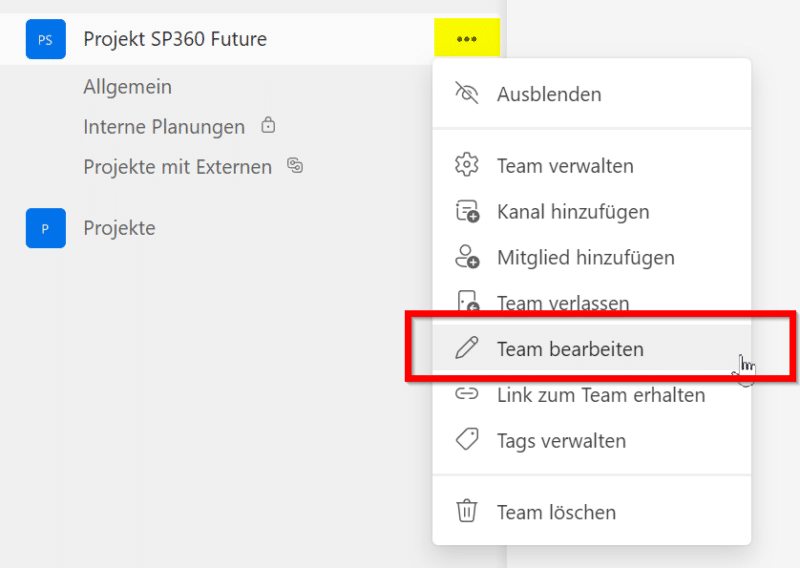 TeamNamen in MS Teams umbenennen 4 ÄnderungsOptionen