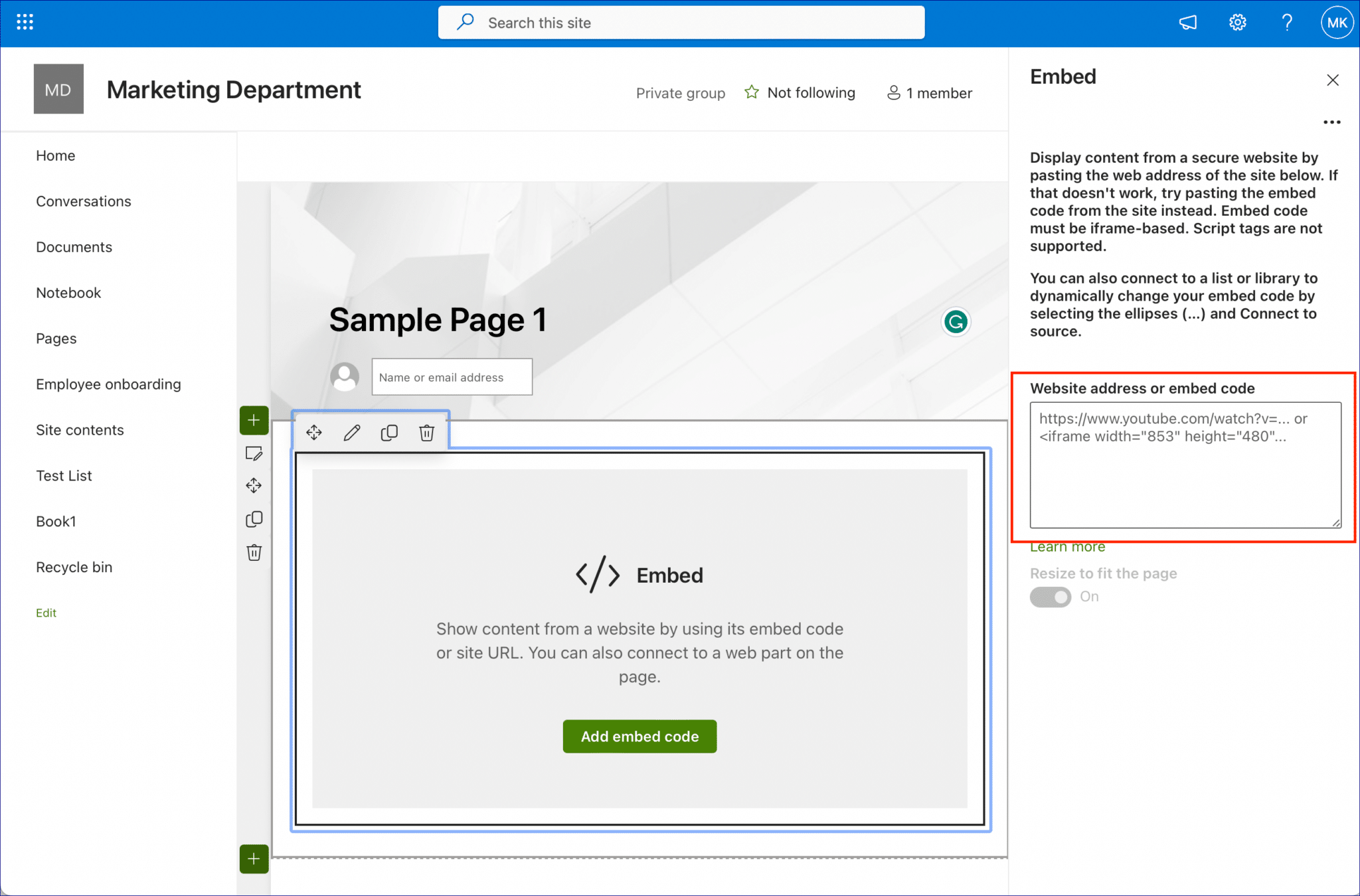 Oder Html Code Seiten als CSS oder HTML in SharePoint einbetten