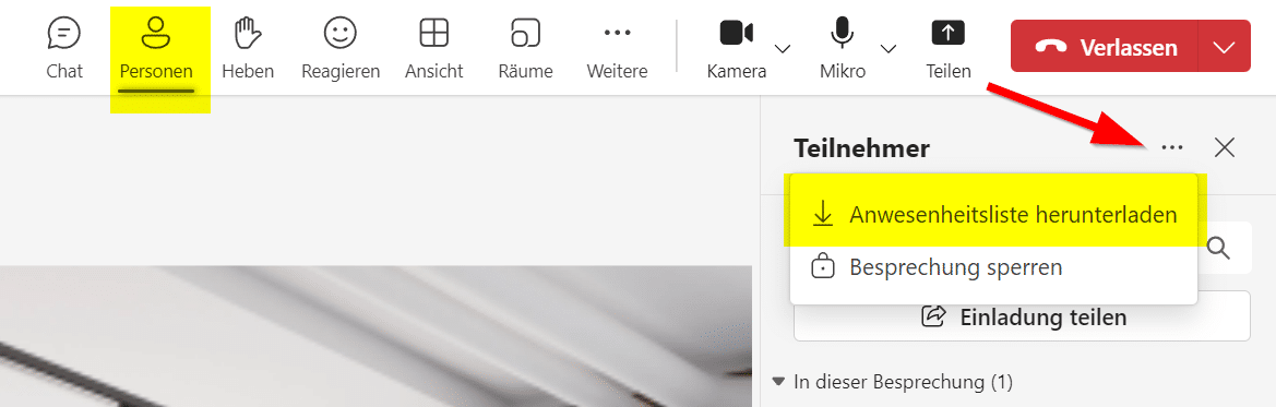 Teams-Teilnehmerlisten