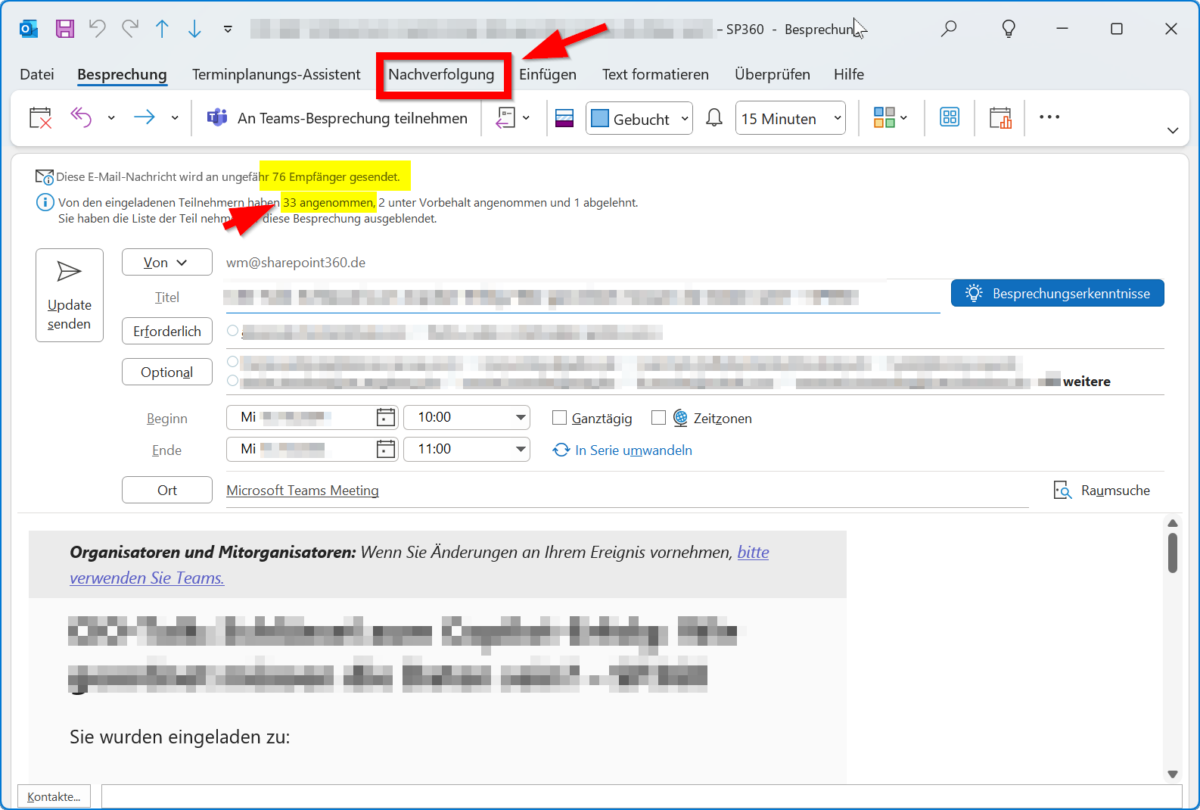 Teams-Einladung erneut senden