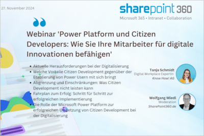 Webinar-Download 'Power Platform und Citizen Developers: Wie Sie Ihre Mitarbeiter für digitale Innovationen befähigen' Webinar Power Platform Und Citizen Developers 400x267