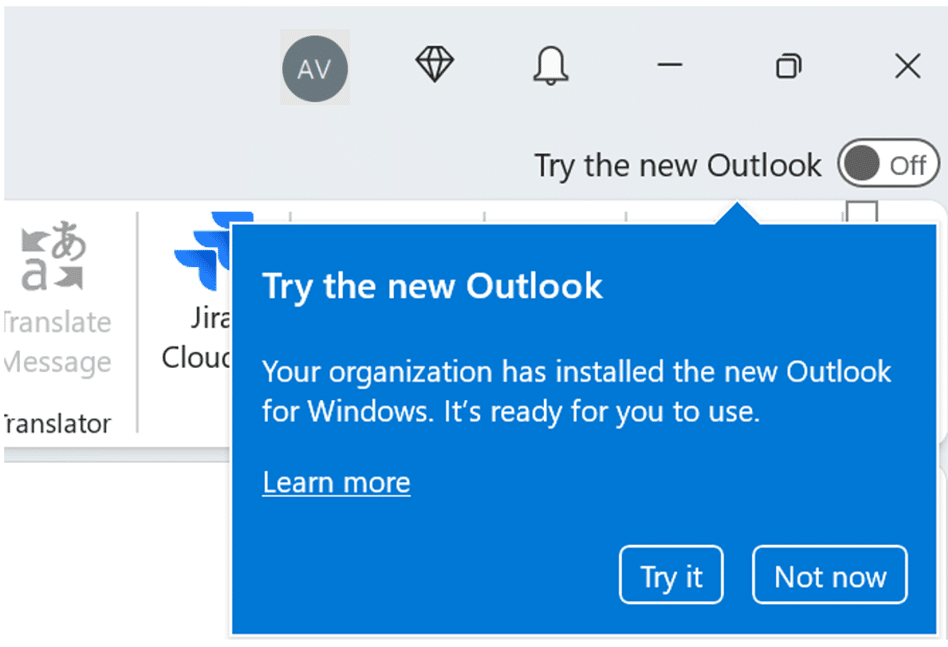Zwangsumstellung auf das neue Outlook verhindern