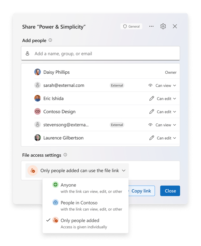 Microsoft 365 Teilen mit Hero-Links