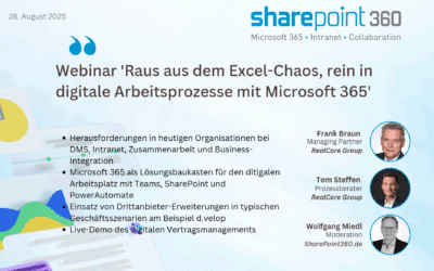 Webinar-Download: 'Raus aus dem Excel-Chaos, rein in digitale Arbeitsprozesse mit Microsoft 365' Webinar Raus Aus Dem Excel Chaos 28.08 400x250