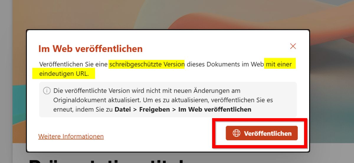 Einfacheres Teilen von Office-Dateien mit 'Im Web veröffentlichen' im web veröffentlichen (3)