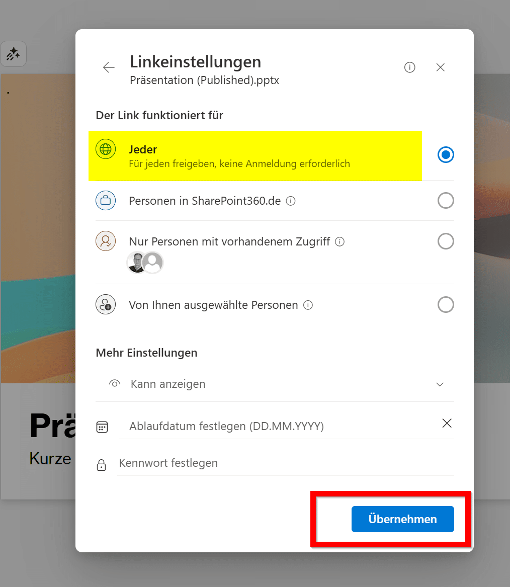 Einfacheres Teilen von Office-Dateien mit 'Im Web veröffentlichen' im web veröffentlichen (4)