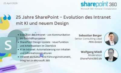 Webinar-Download: 25 Jahre SharePoint – Evolution des Intranet mit KI und neuem Design' webinar 25 jahre sharepoint – evolution des intranet