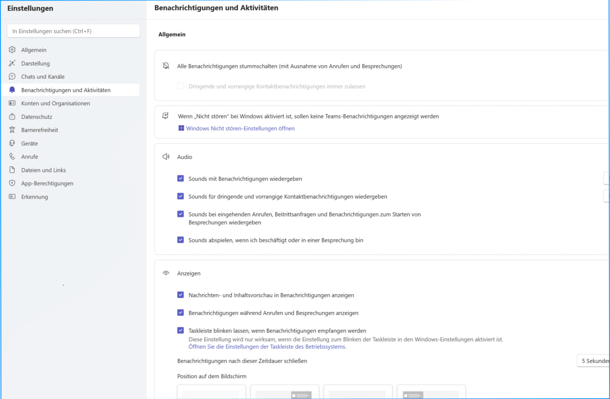 Weniger Ablenkungen durch Teams-Benachrichtigungen mit neuen Preset-Optionen teams einsnstellungen
