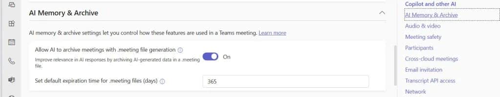 Teams-Meetings bekommen ein Gedächtnis: Meeting Memory zeichnet alle Besprechungsdetails auf teams admin center meeting archive